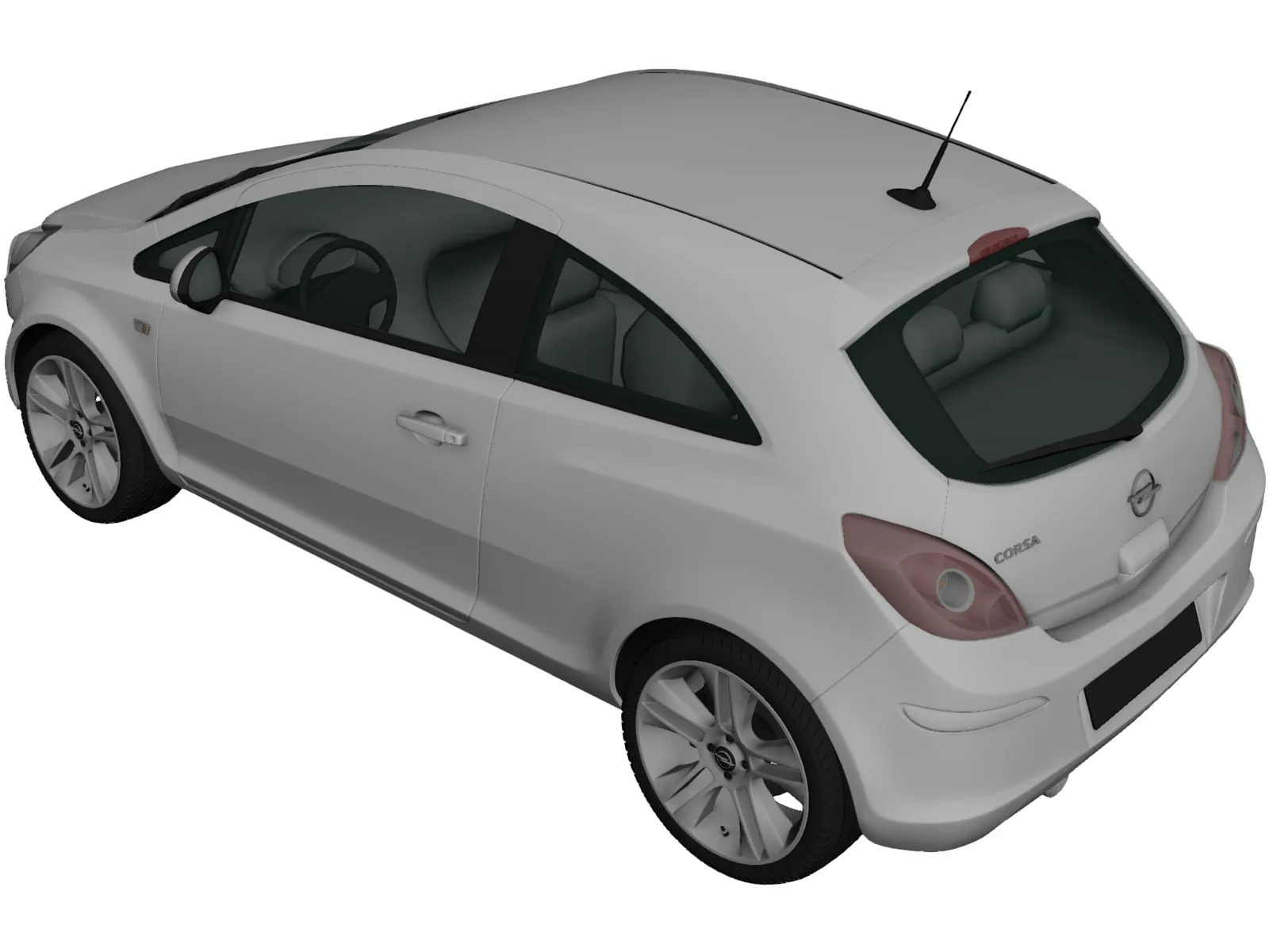 Opel Corsa 3-door (2011) 3D Model