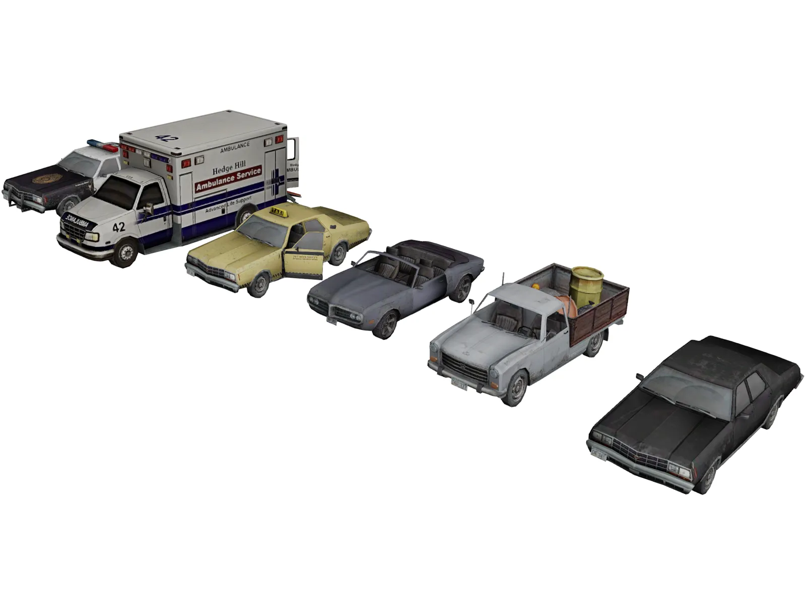 Low-Poly Vehicles Collection 3D Model