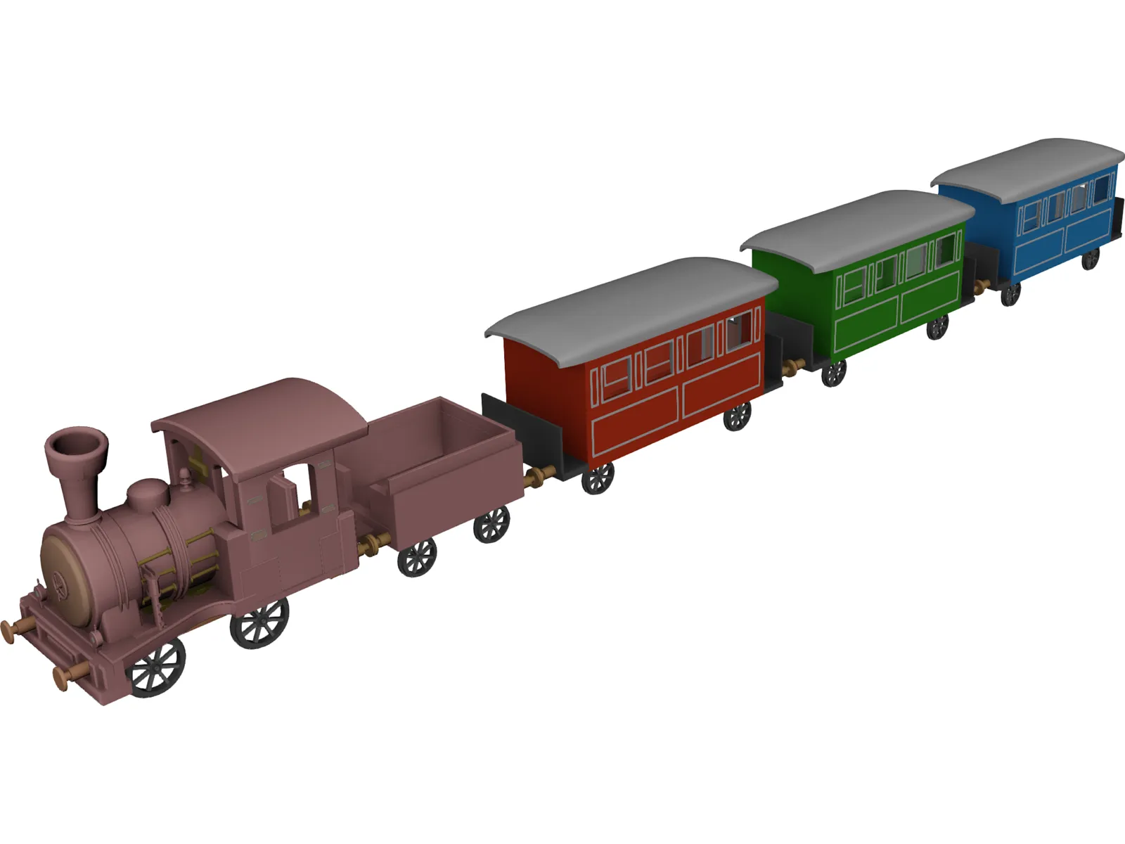 Ancient Train 3D Model