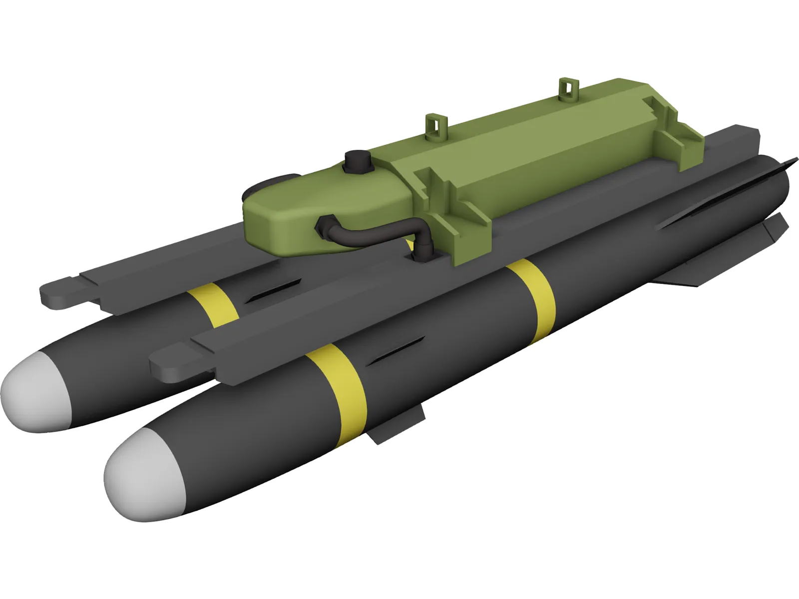 Hellfire Missile with Launcher 3D Model