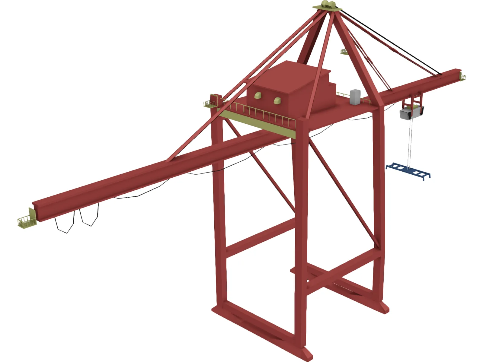 Shipping Port Crane Small 3D Model