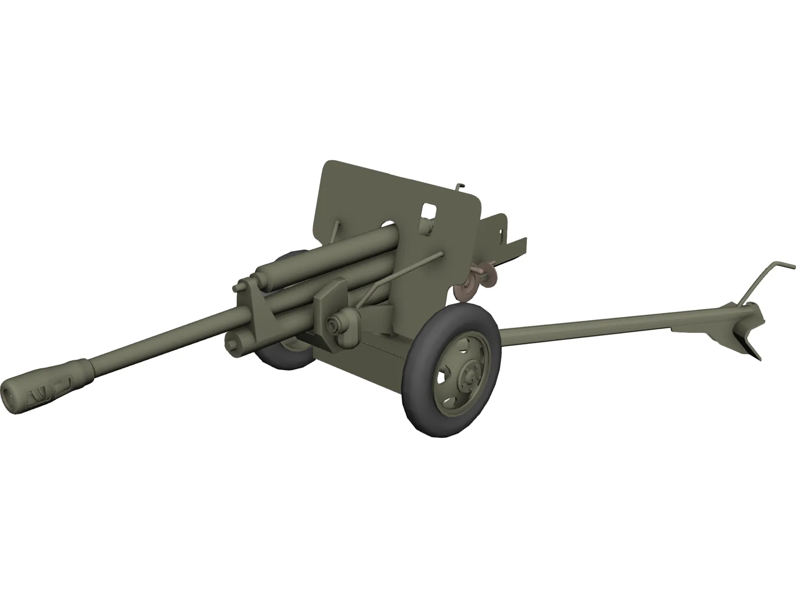 ZIS-3 WW2 Field Cannon 3D Model