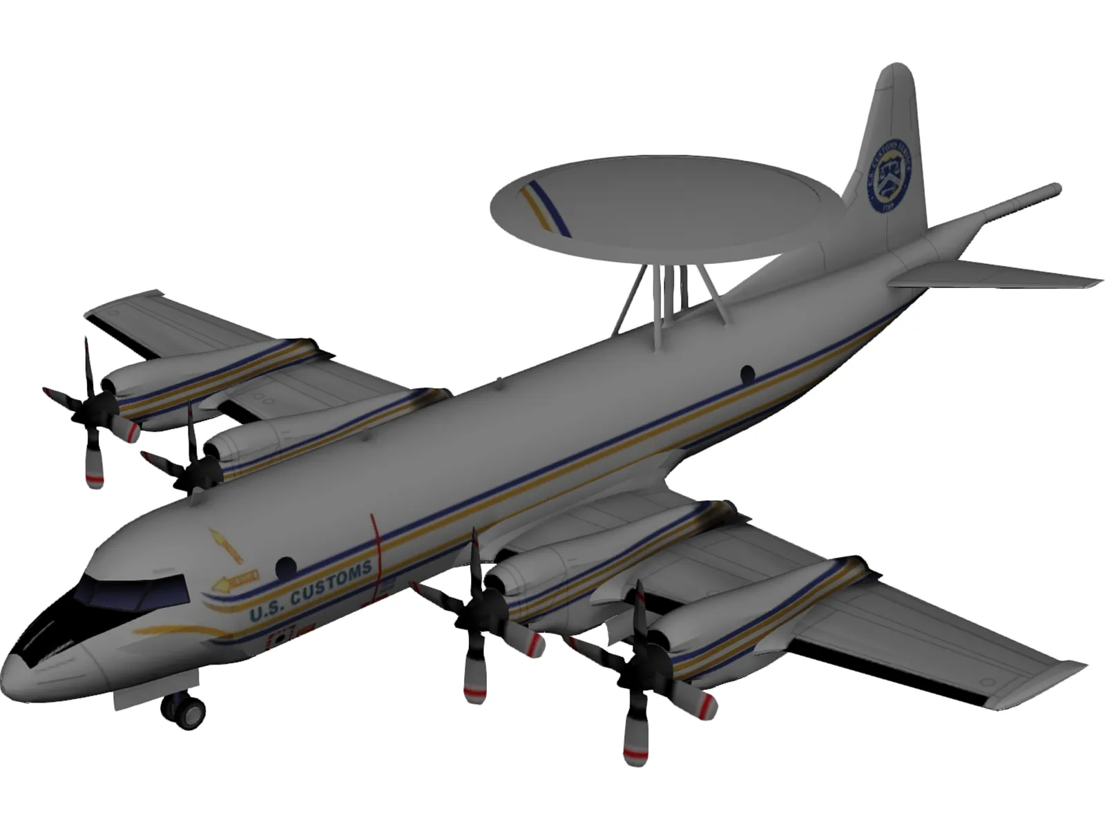 Lockheed P-3 Orion US Customs 3D Model