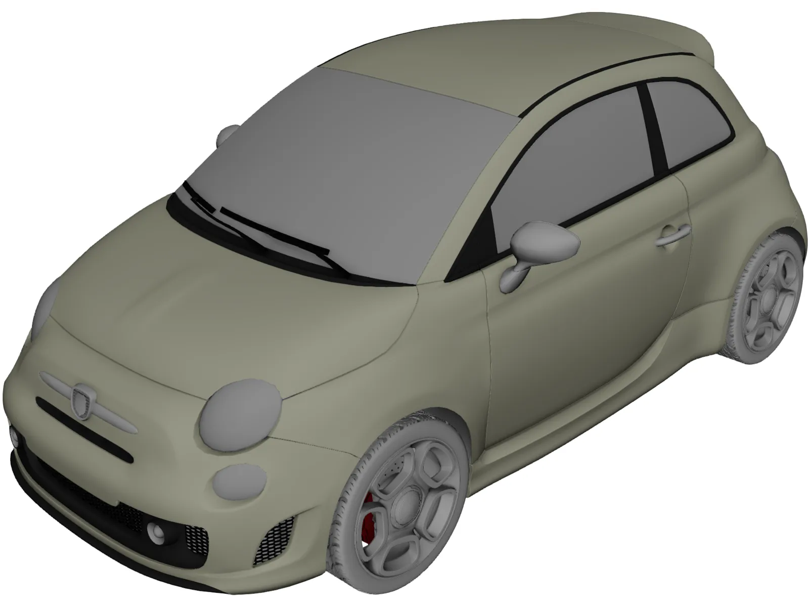 Fiat 500 Abarth Noire (2012) 3D Model