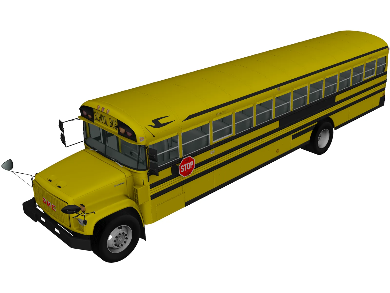 GMC B-Series School Bus (2000) 3D Model