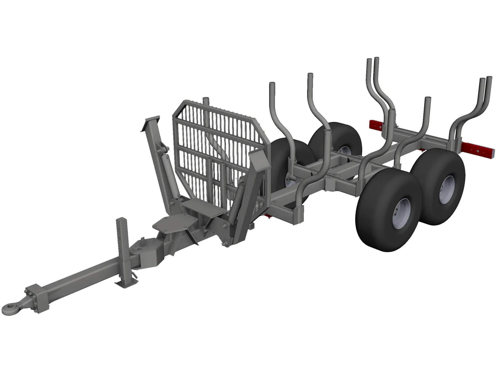 Wood Trailer 3D Model