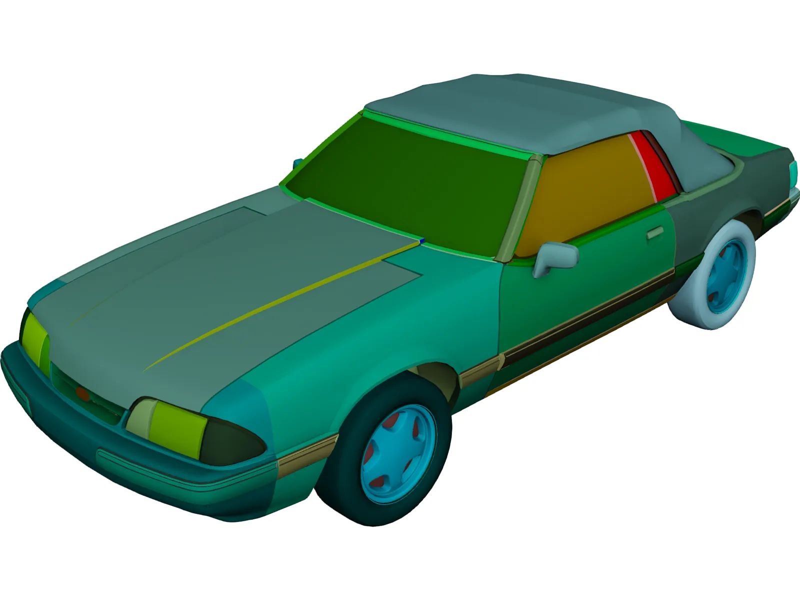 Ford Mustang Convertible (1993) 3D Model