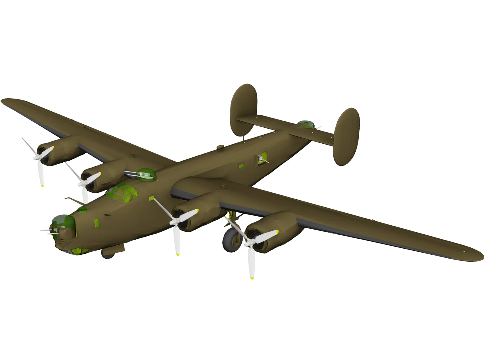 Consolidated B-24J Liberator 3D Model