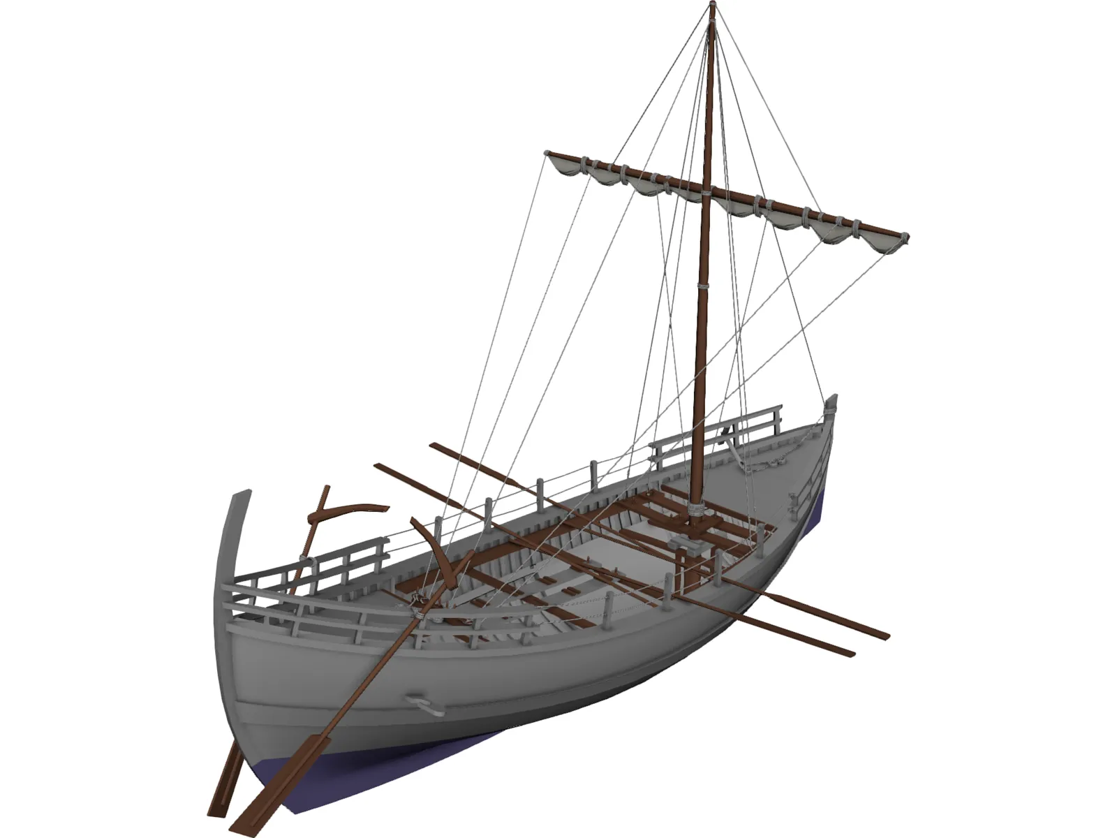 Kyrenia Ancient Greek Merchant Ship 3D Model