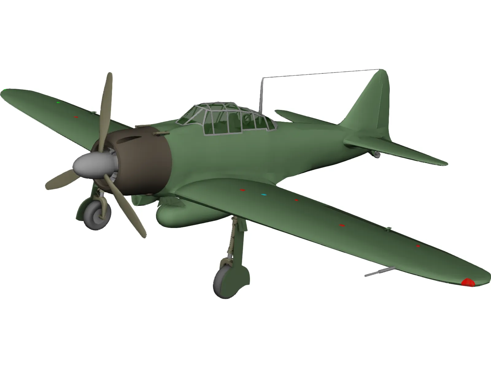 Mitsubishi A6M Zero 3D Model