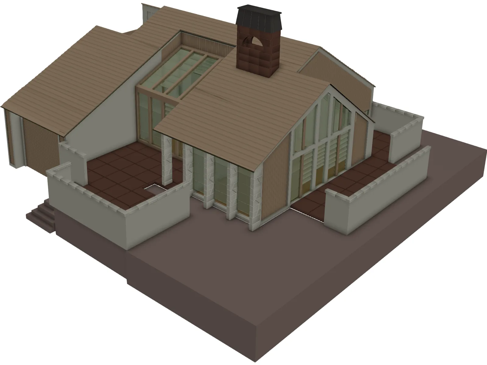 House One Story 3D Model