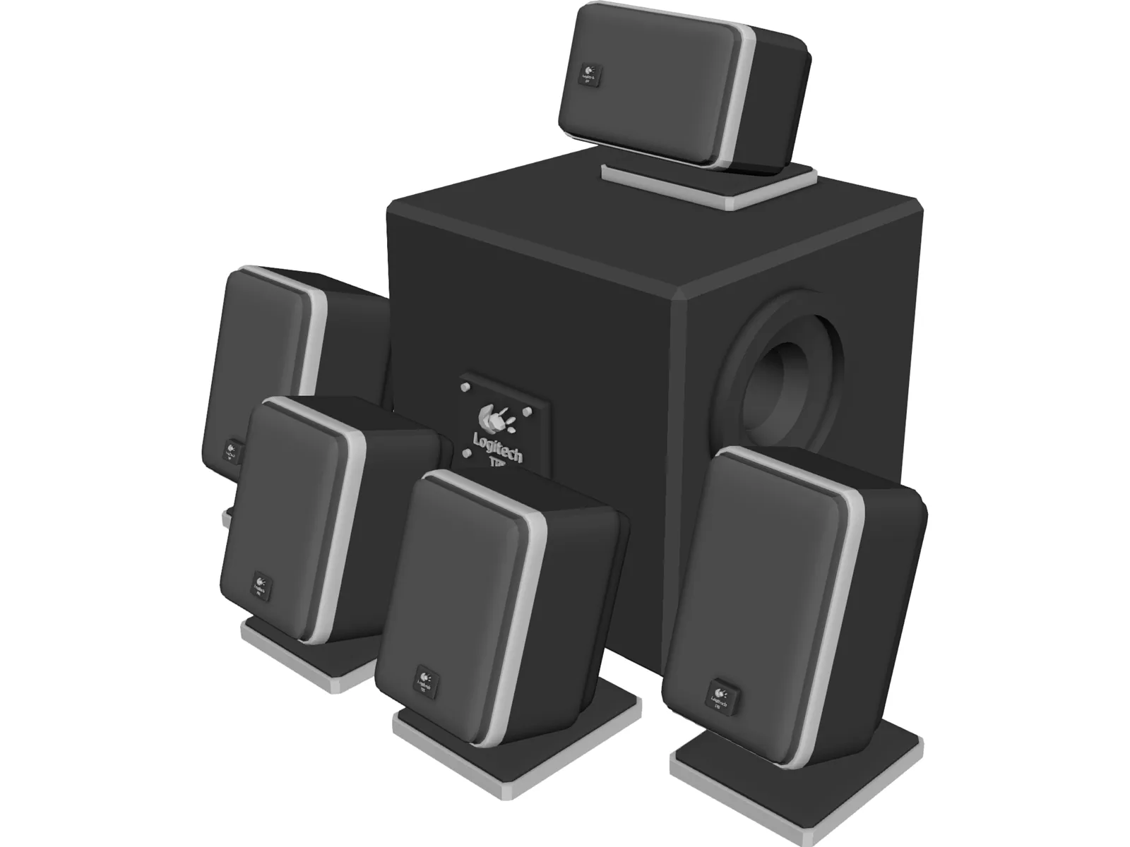 Surround Speaker Set 5.1 3D Model