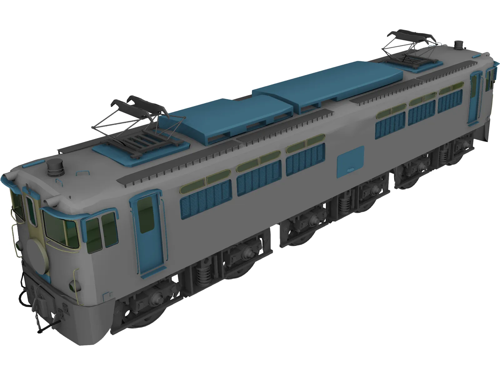 Sakura Blue Train 3D Model