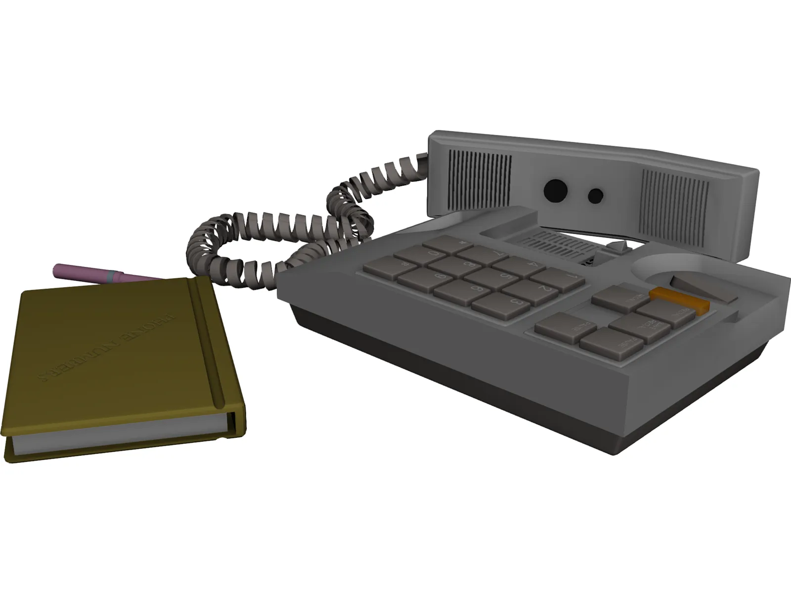 Telephone Handset 3D Model