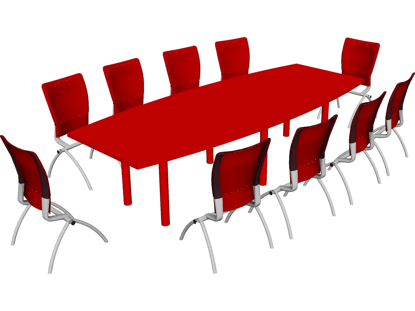 Knoll Conference Table and Chairs 3D Model