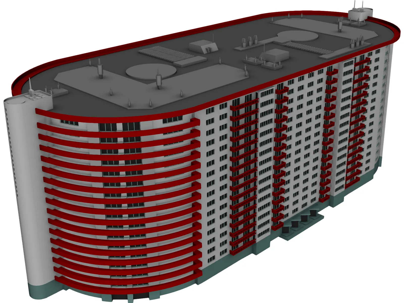 Apartment Building 3D Model