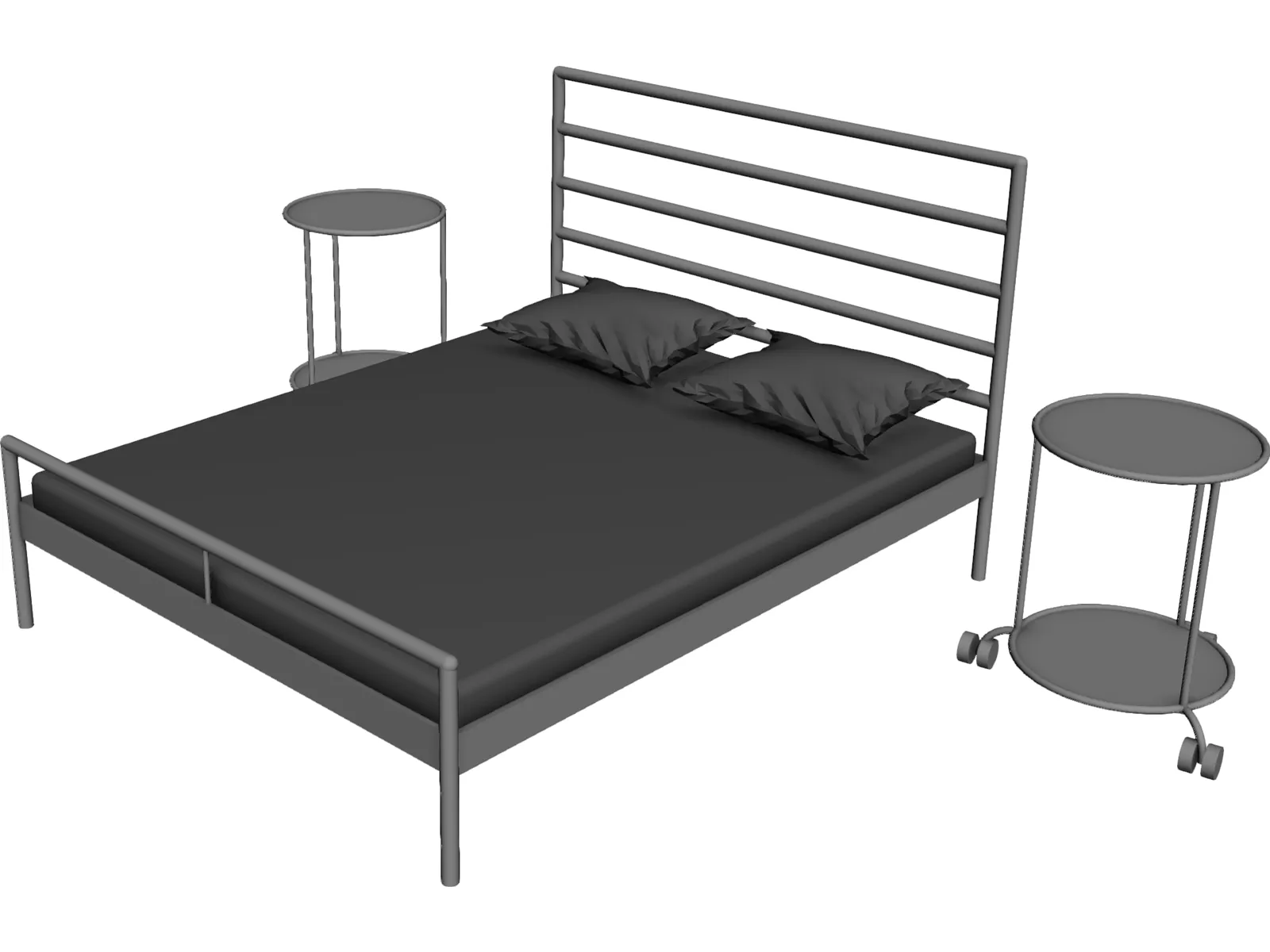 IKEA Heimdal Bed and Sidetable 3D Model