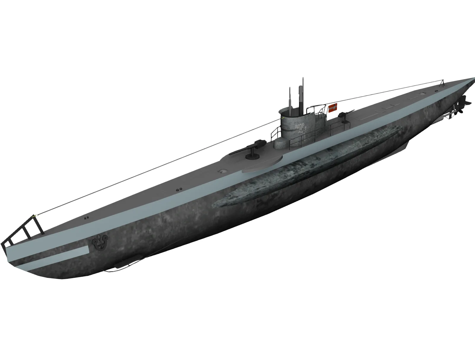 DKM U-boat type VII 3D Model