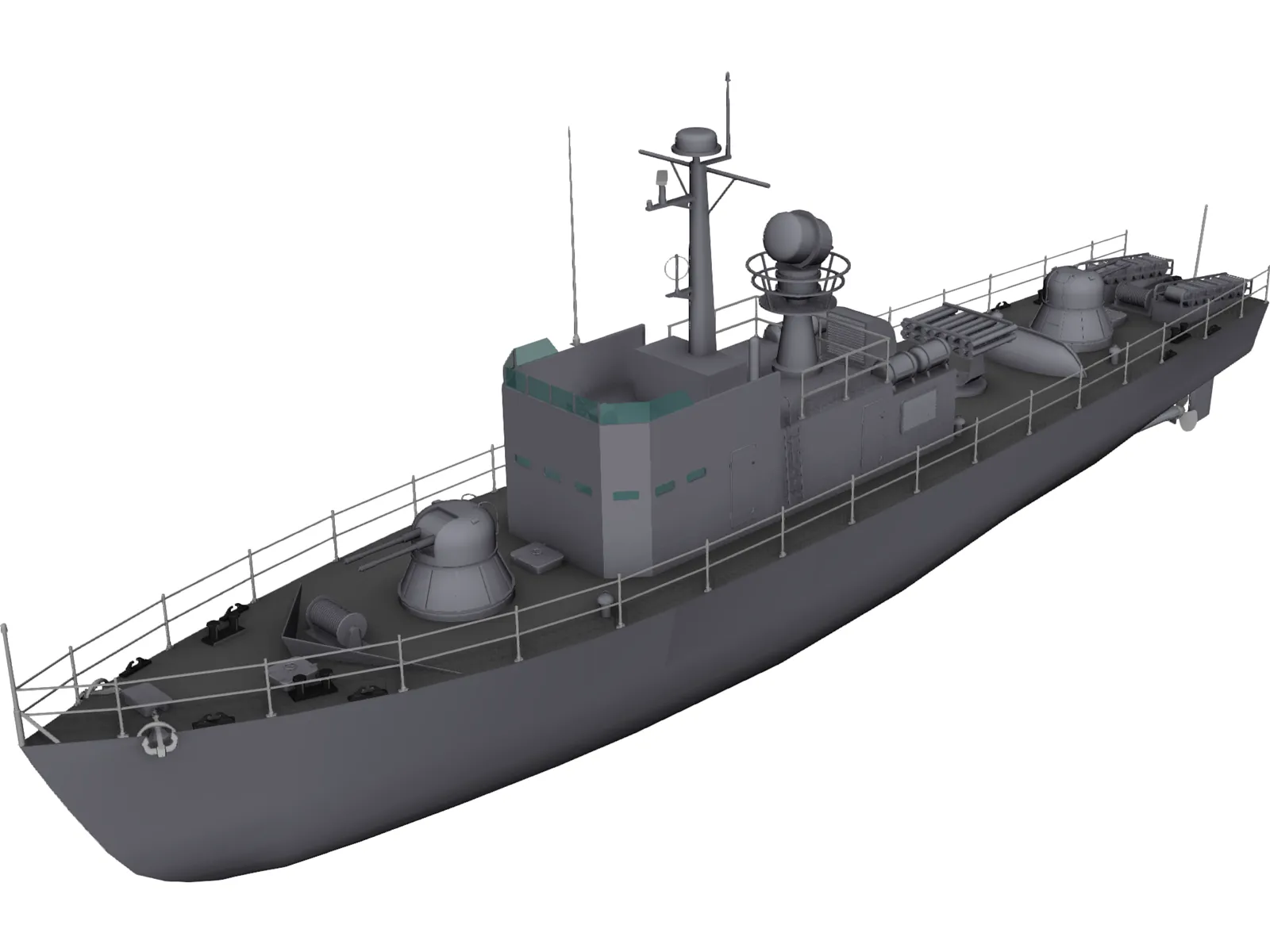 Military Fast Attack Boat 3D Model