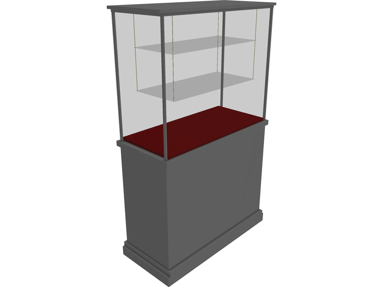 Glass Vitrine with Wooden Base 3D Model