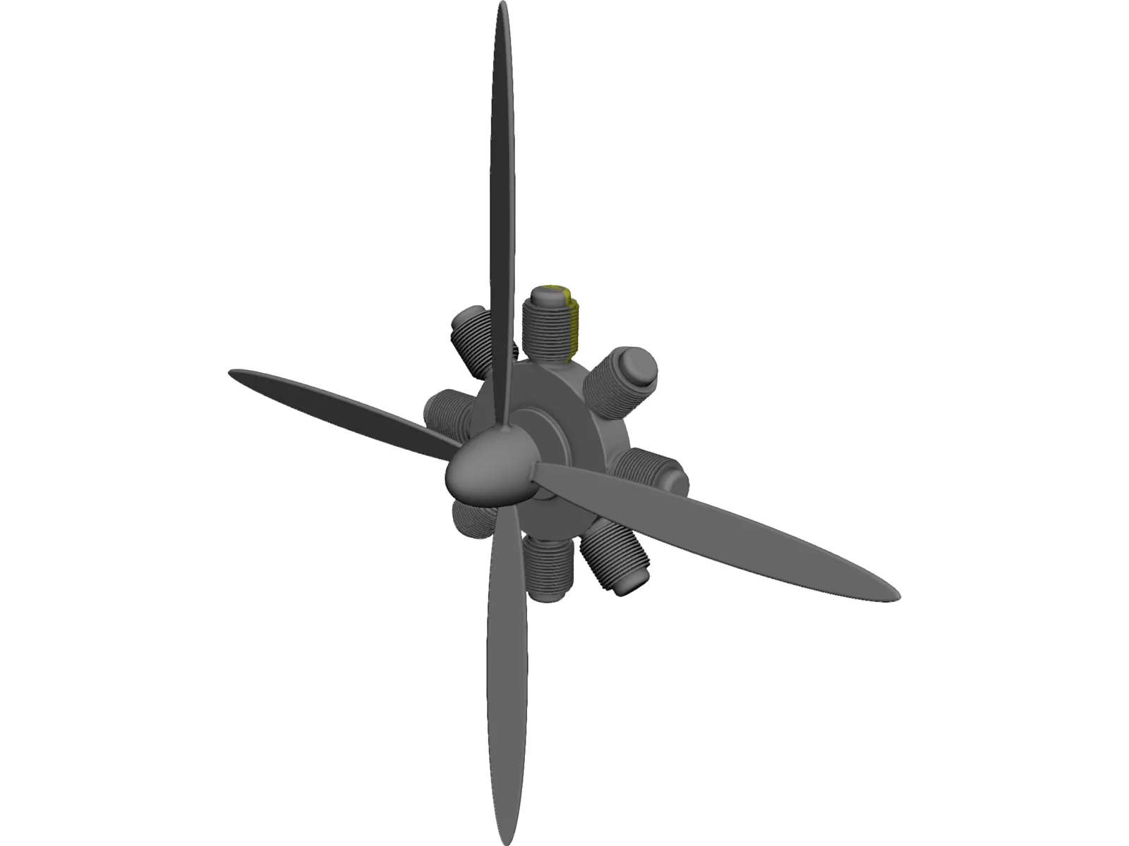 Radial Engine Model 3D Model