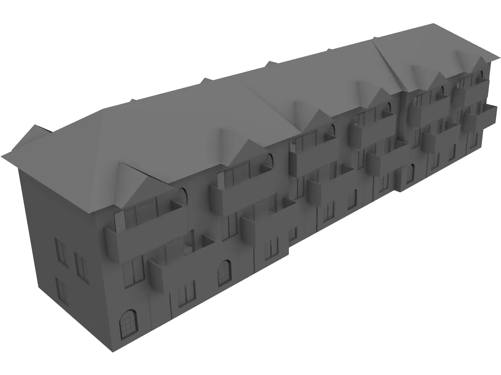 Apartment Building 3D Model