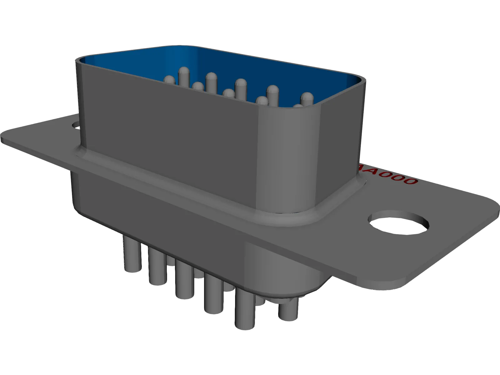 D-Sub 9 Connector 3D Model