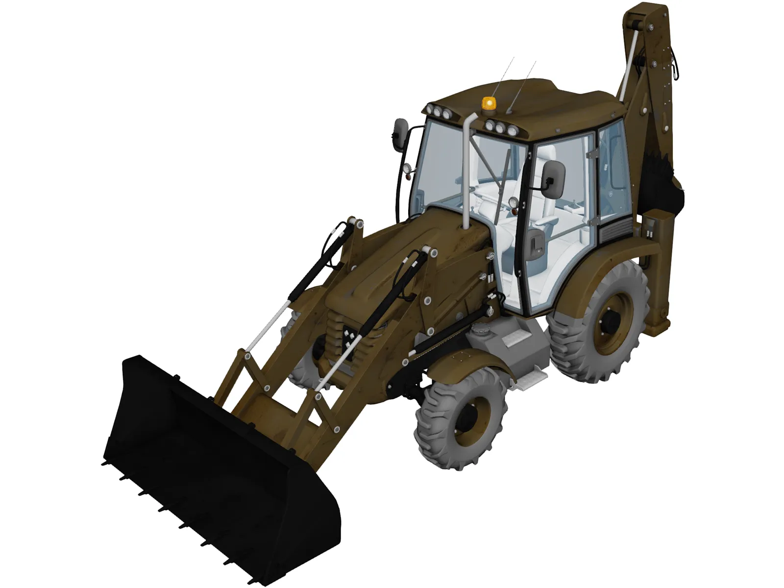 Backhoe Loader 3D Model