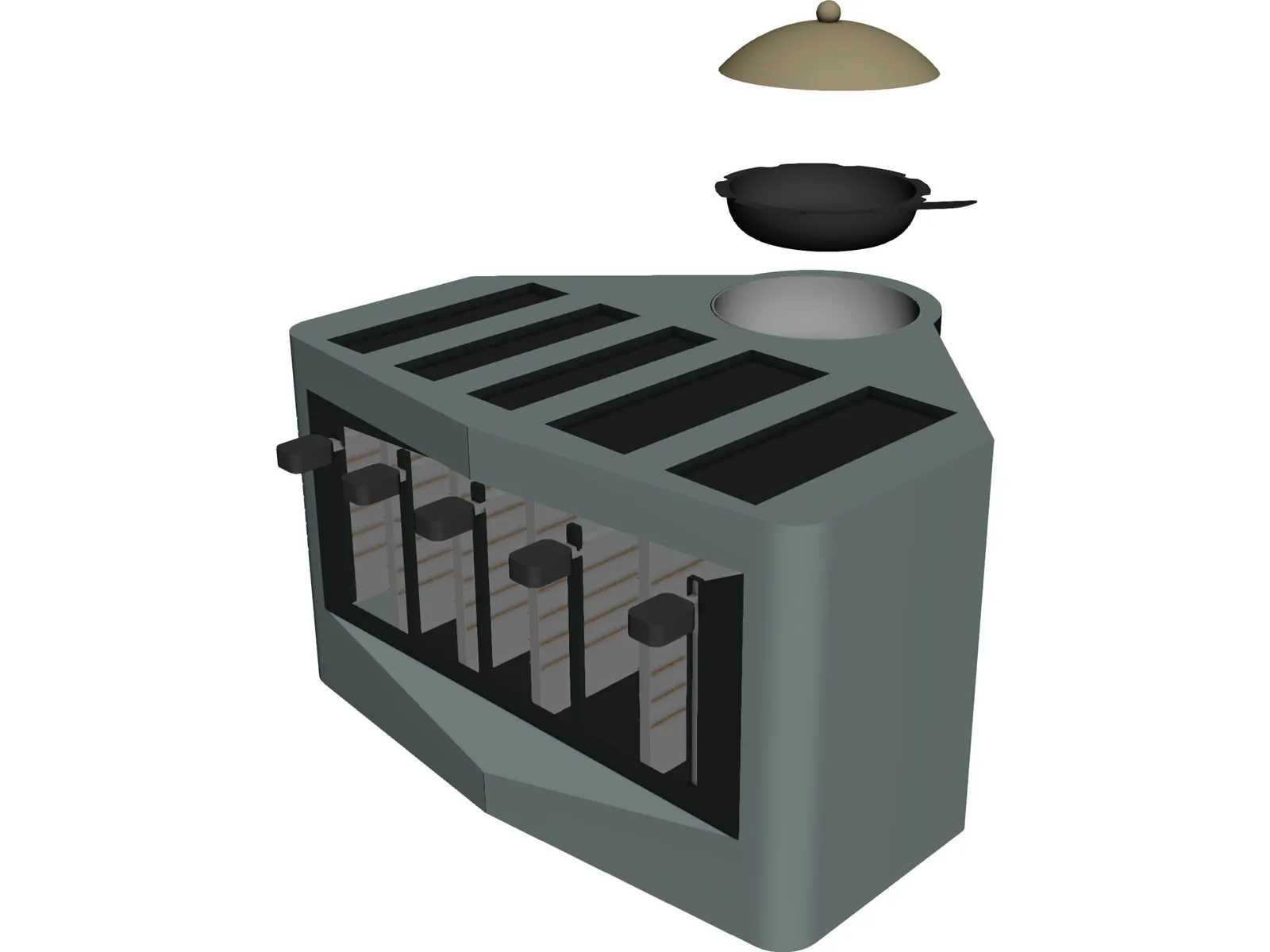 Modern Toaster 3D Model