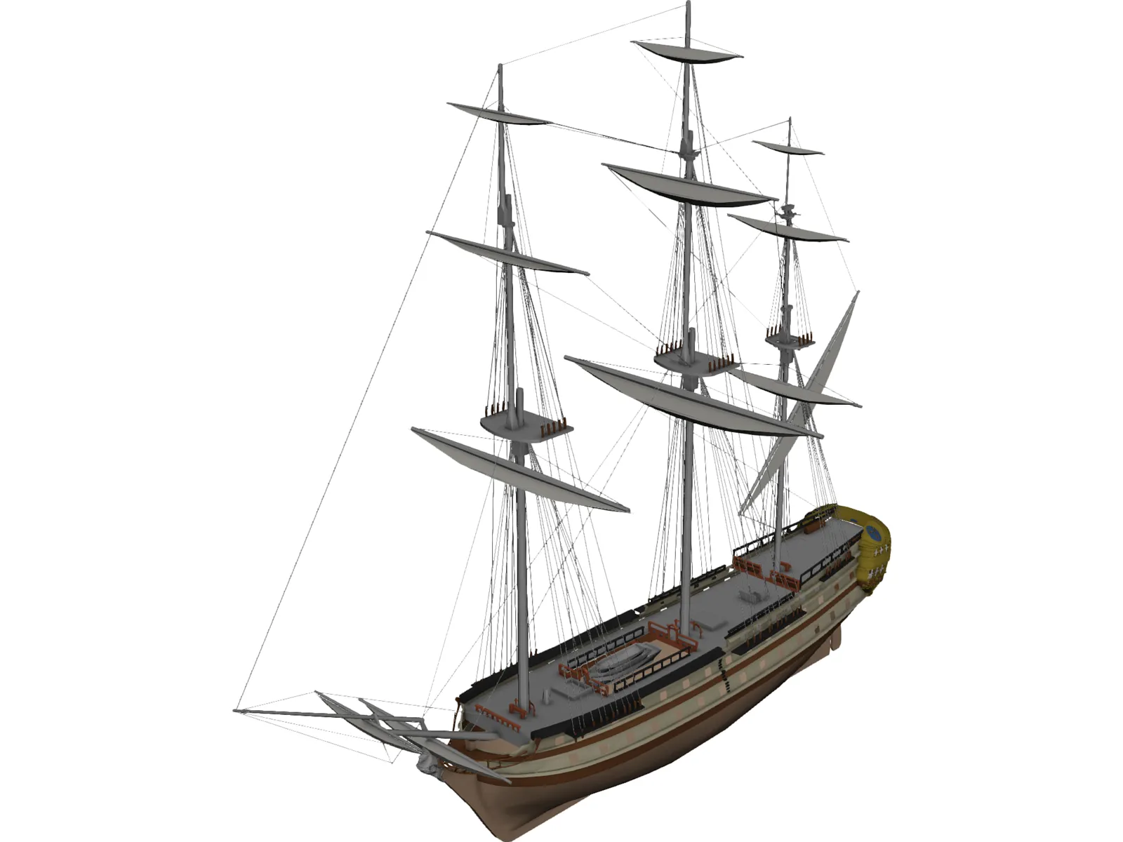 Glorieux French Ship 3D Model