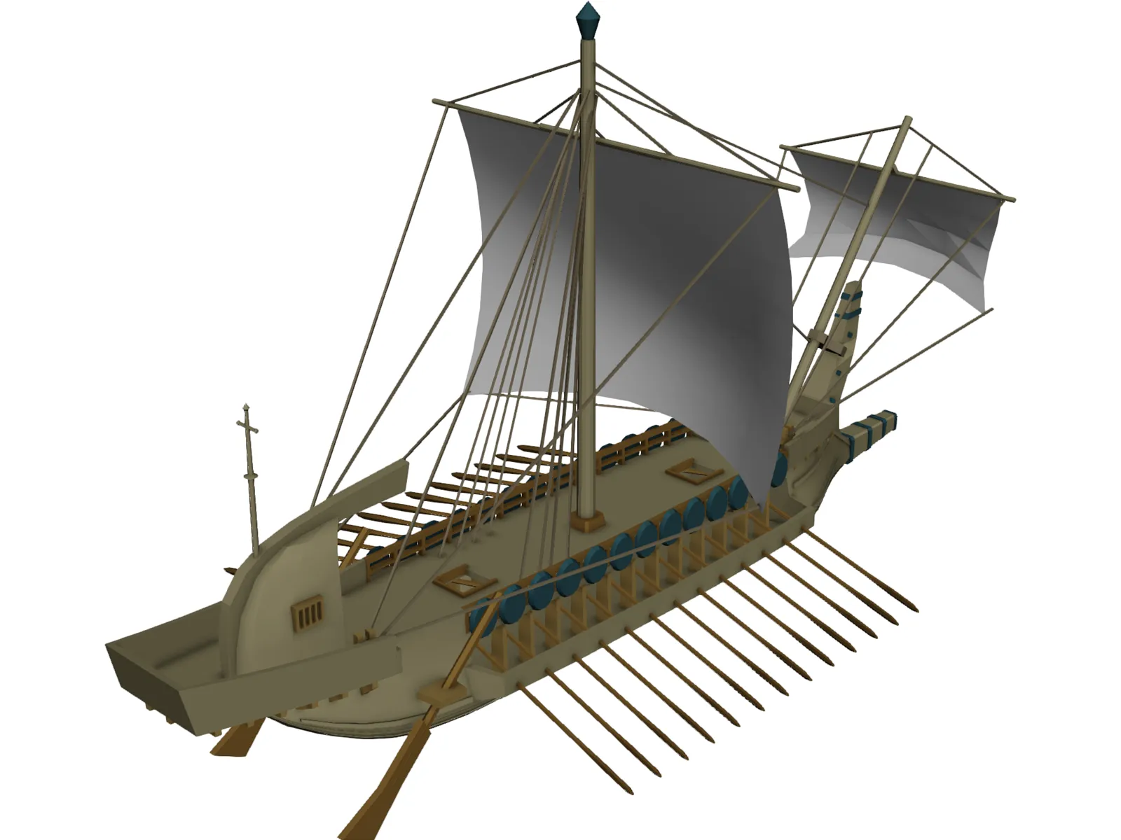 Greek Ship 3D Model
