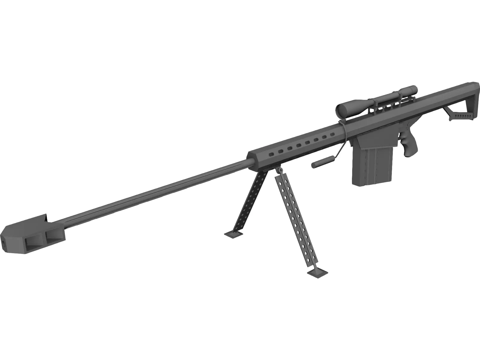 M82A1 Barrett .50 BMG 3D Model