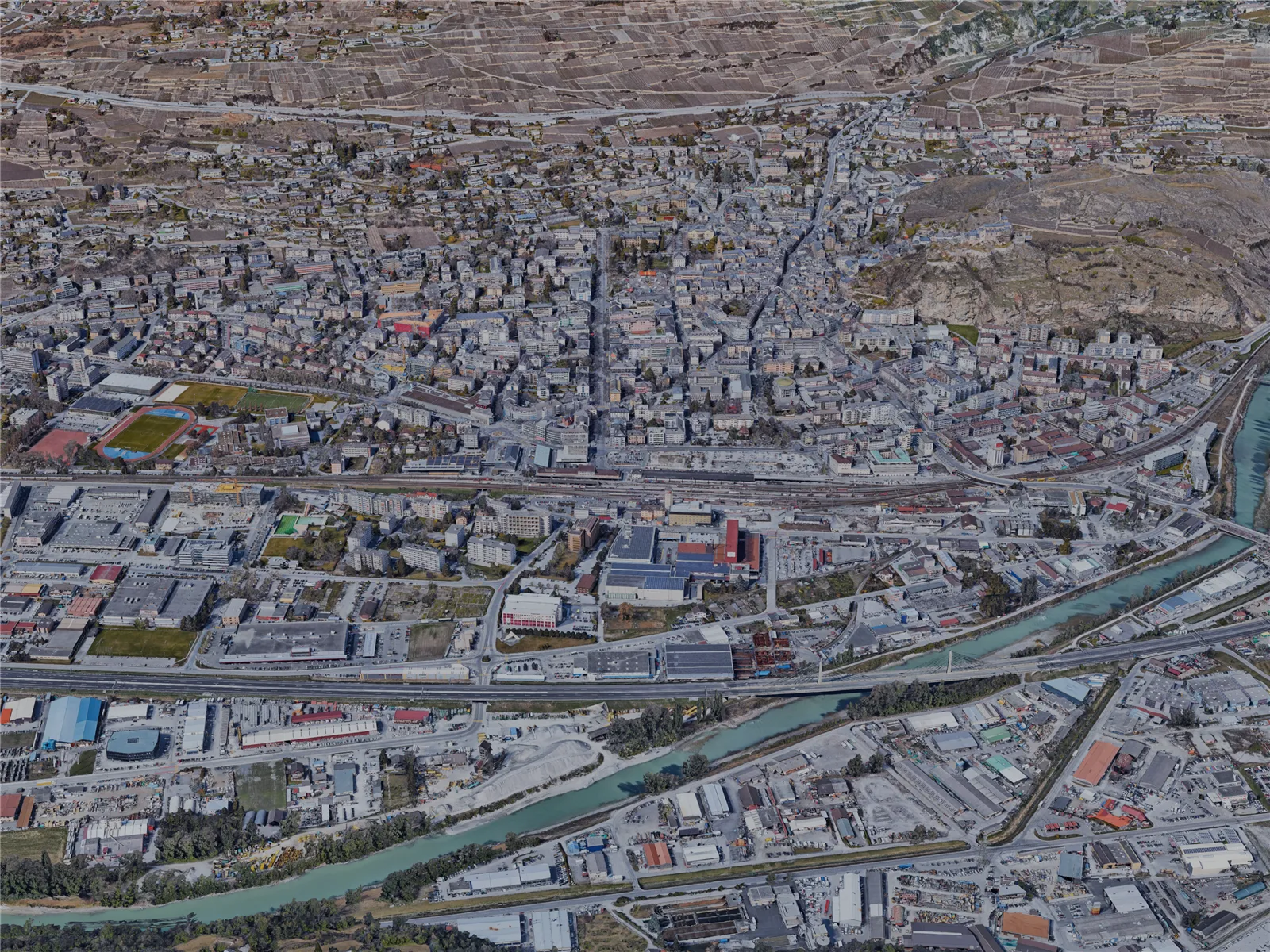Sion City, Switzerland (2023) 3D Model