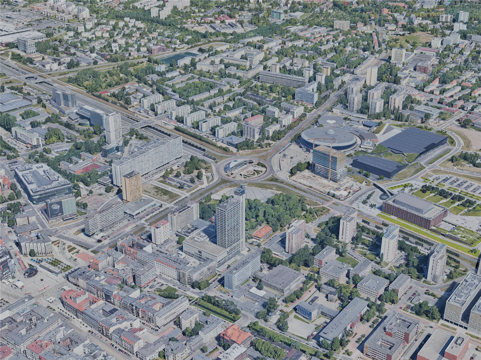 Katowice City, Poland (2025) 3D Model main preview