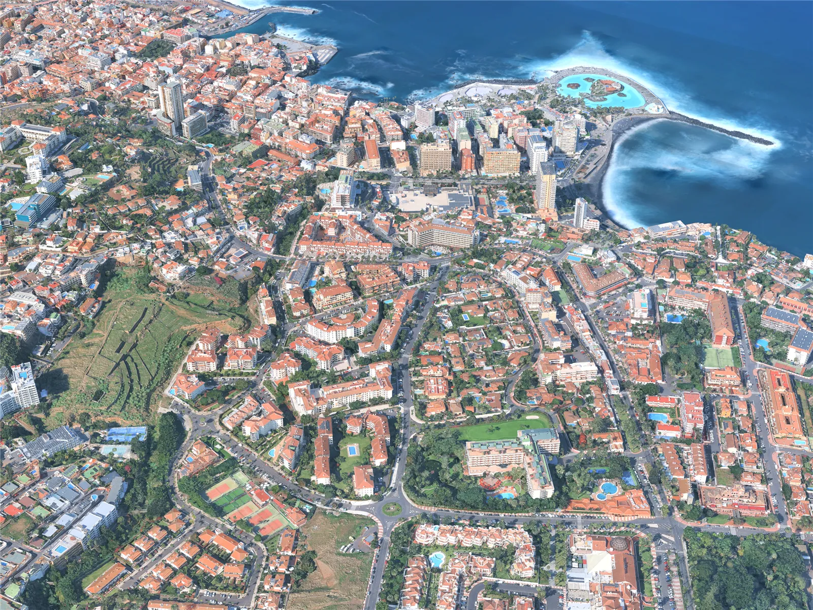 Puerto de la Cruz City, Spain (2025) 3D Model main preview