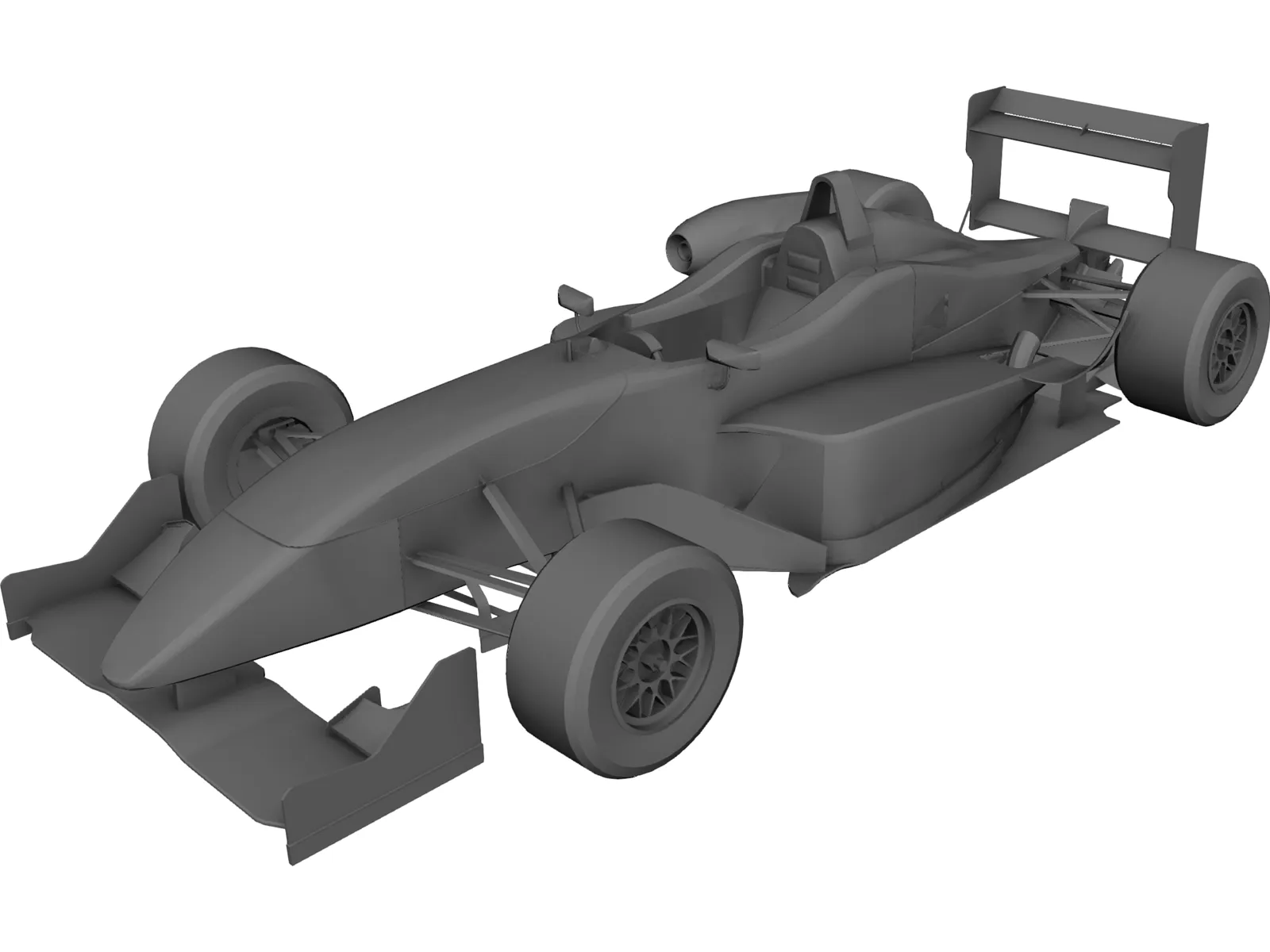 3d Rendering of a Formula Race Car in Black and White Color, Sport