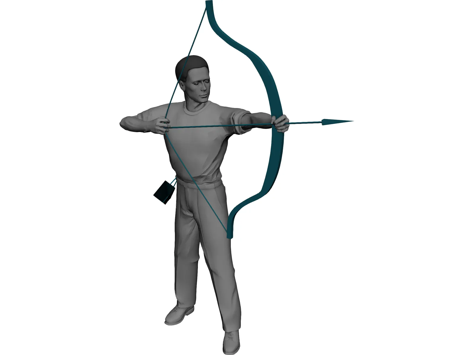 Man with Bow and Arrow 3D Model