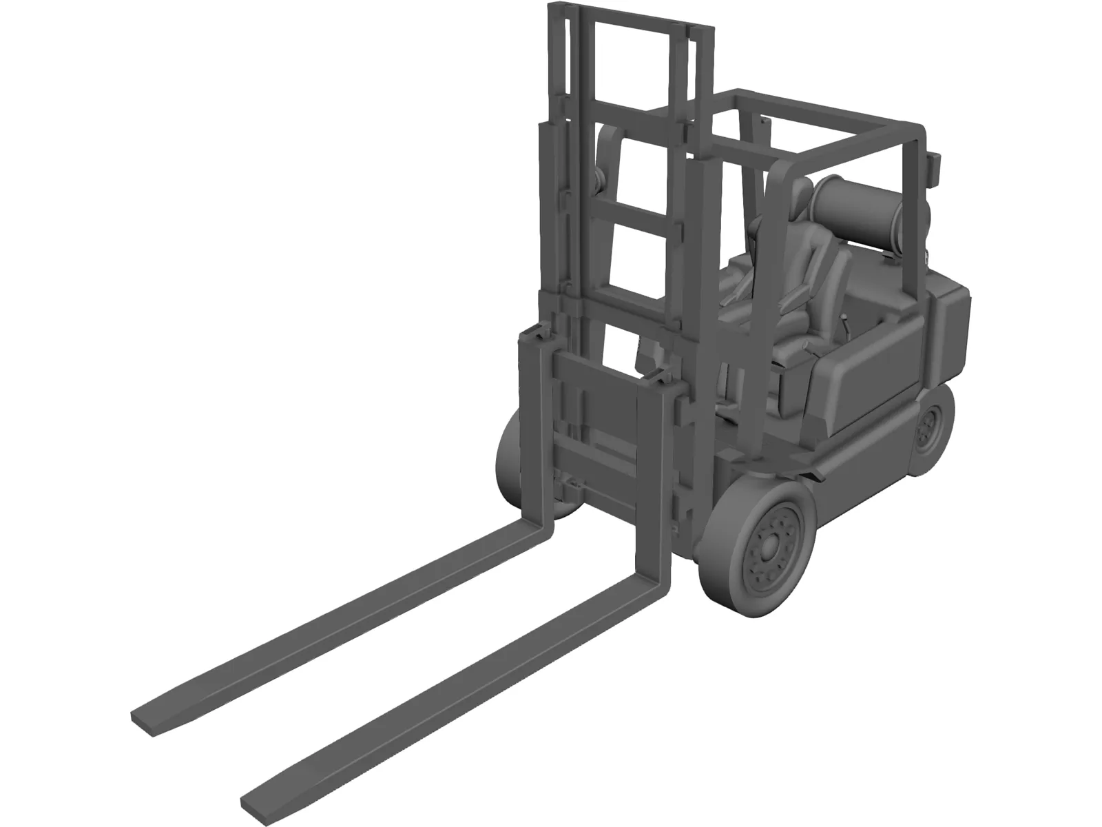 Forklift YALE with Operator 3D Model