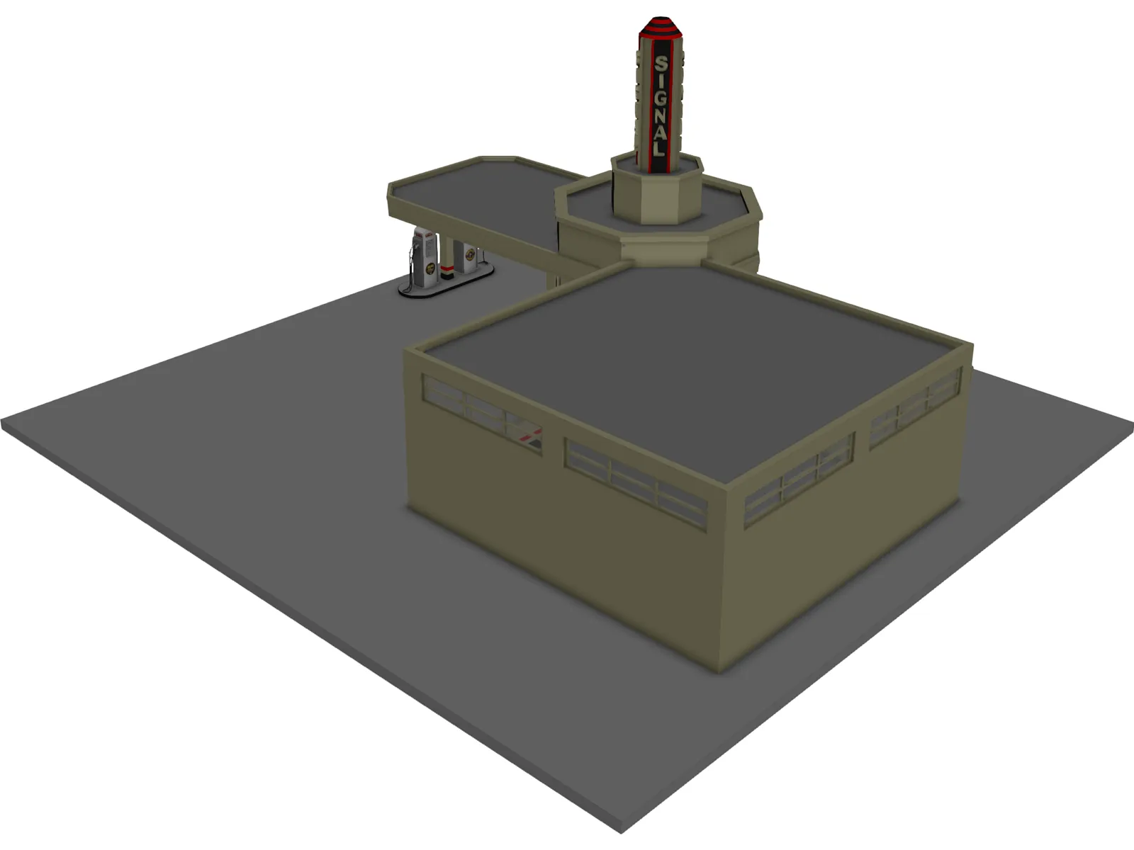 Service Station 3D Model