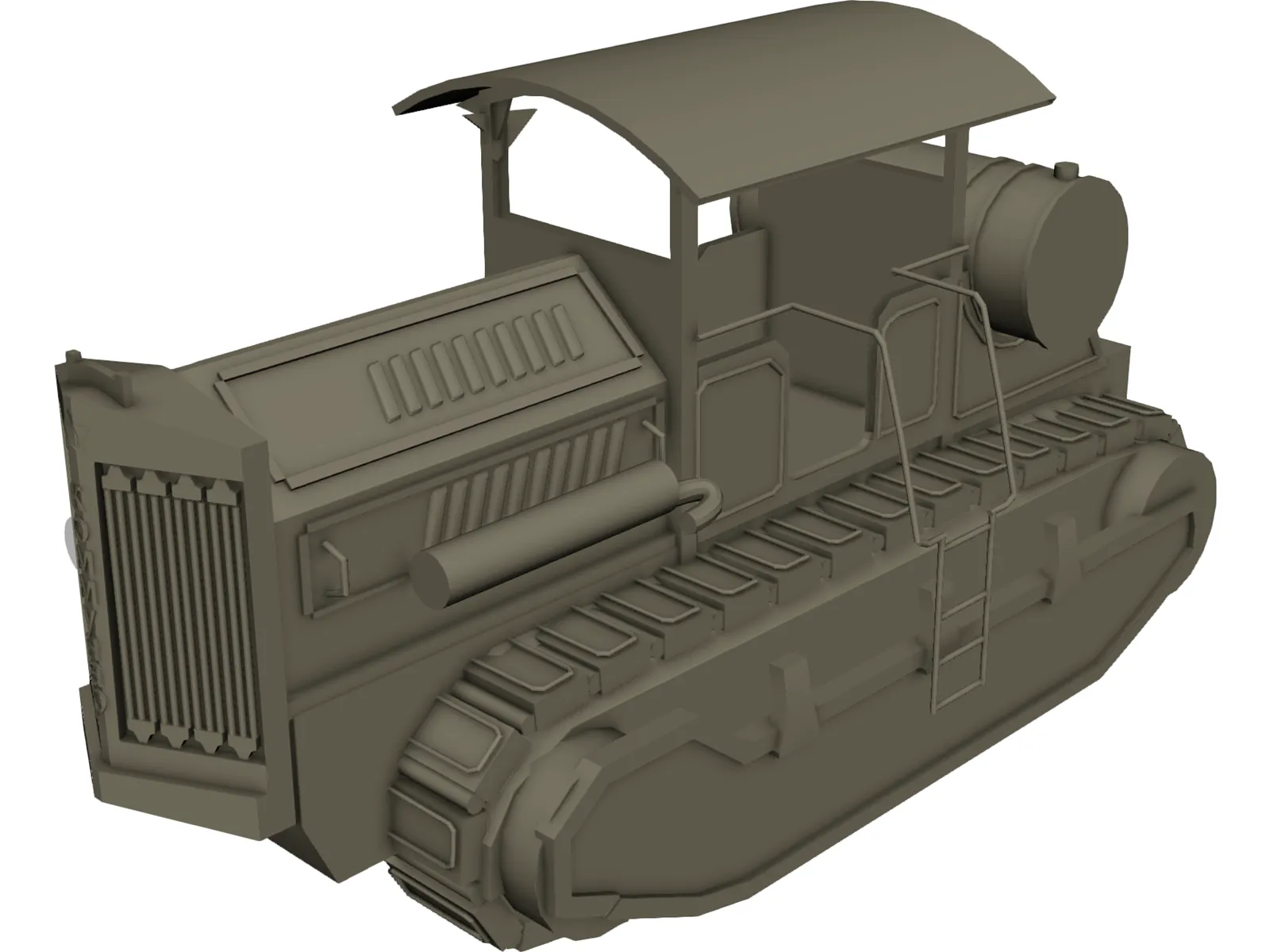 Soviet Tractor Kommunar 3D Model