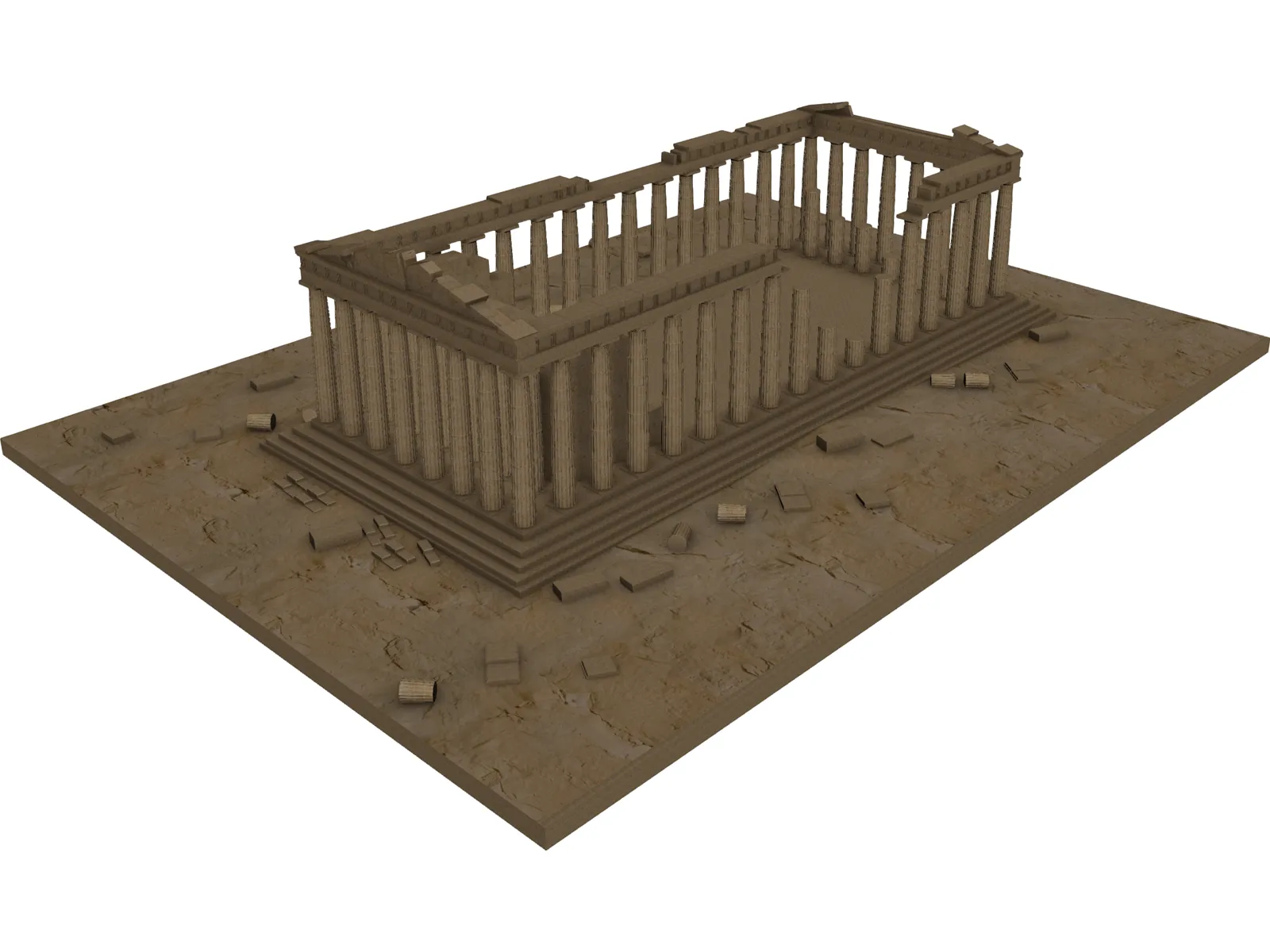 Parthenon Ruins 3D Model