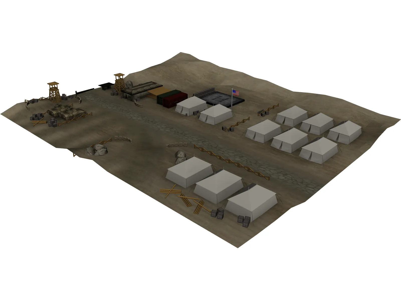 US Military Camp 3D Model