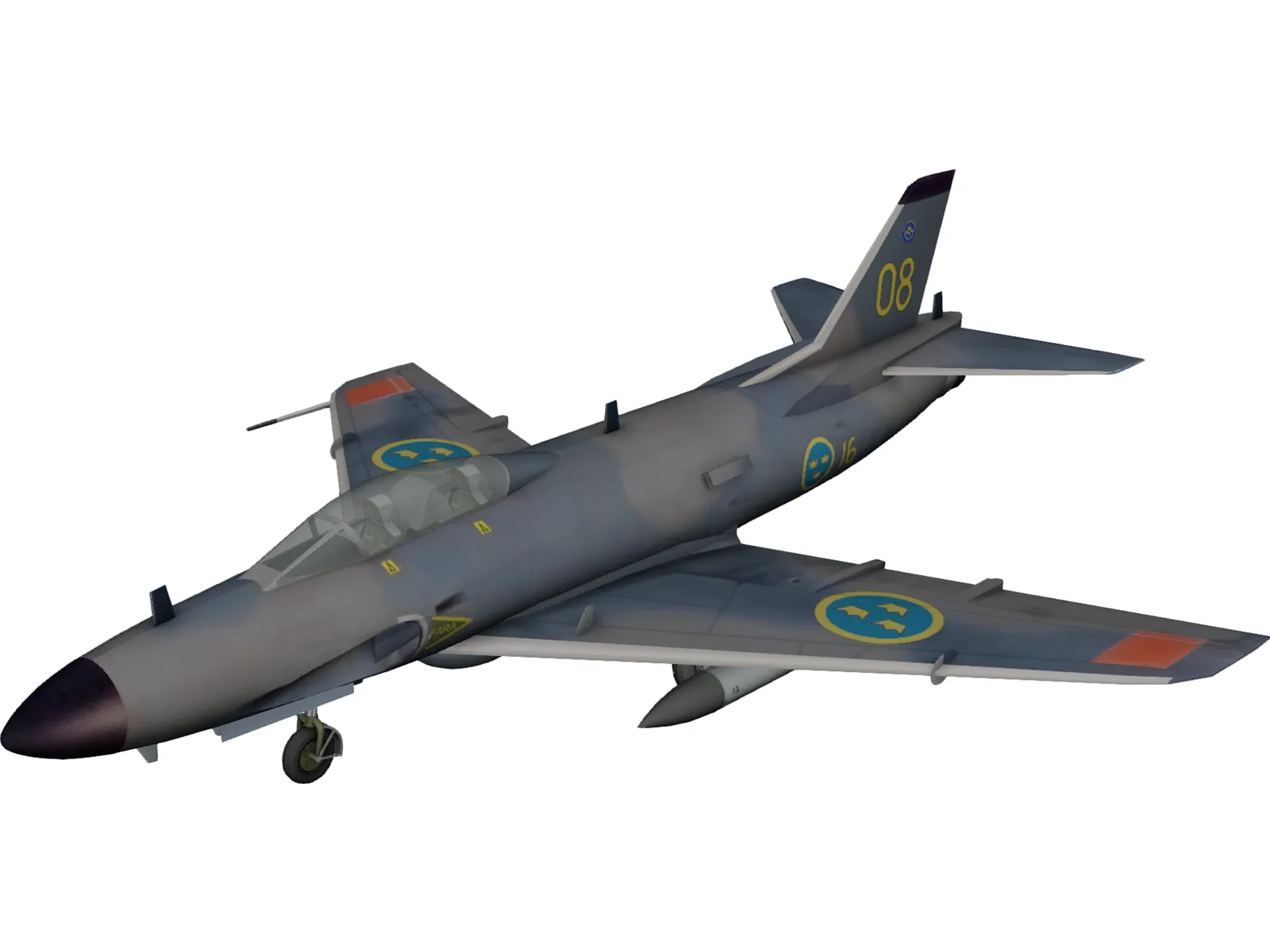 SAAB J-32E Lansen 3D Model