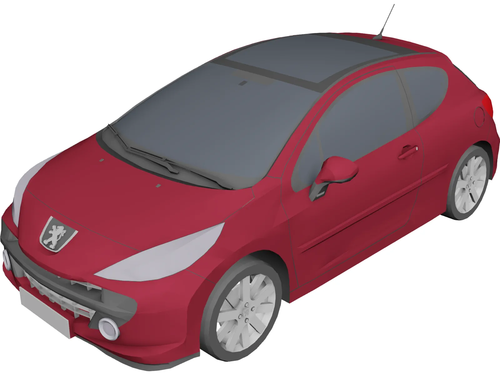 Peugeot 207 3-doors 3D Model