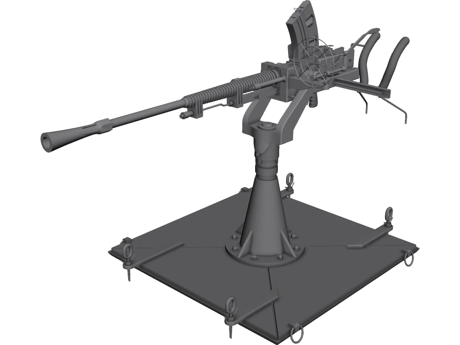 Type-96 Single AA-Gun 3D Model