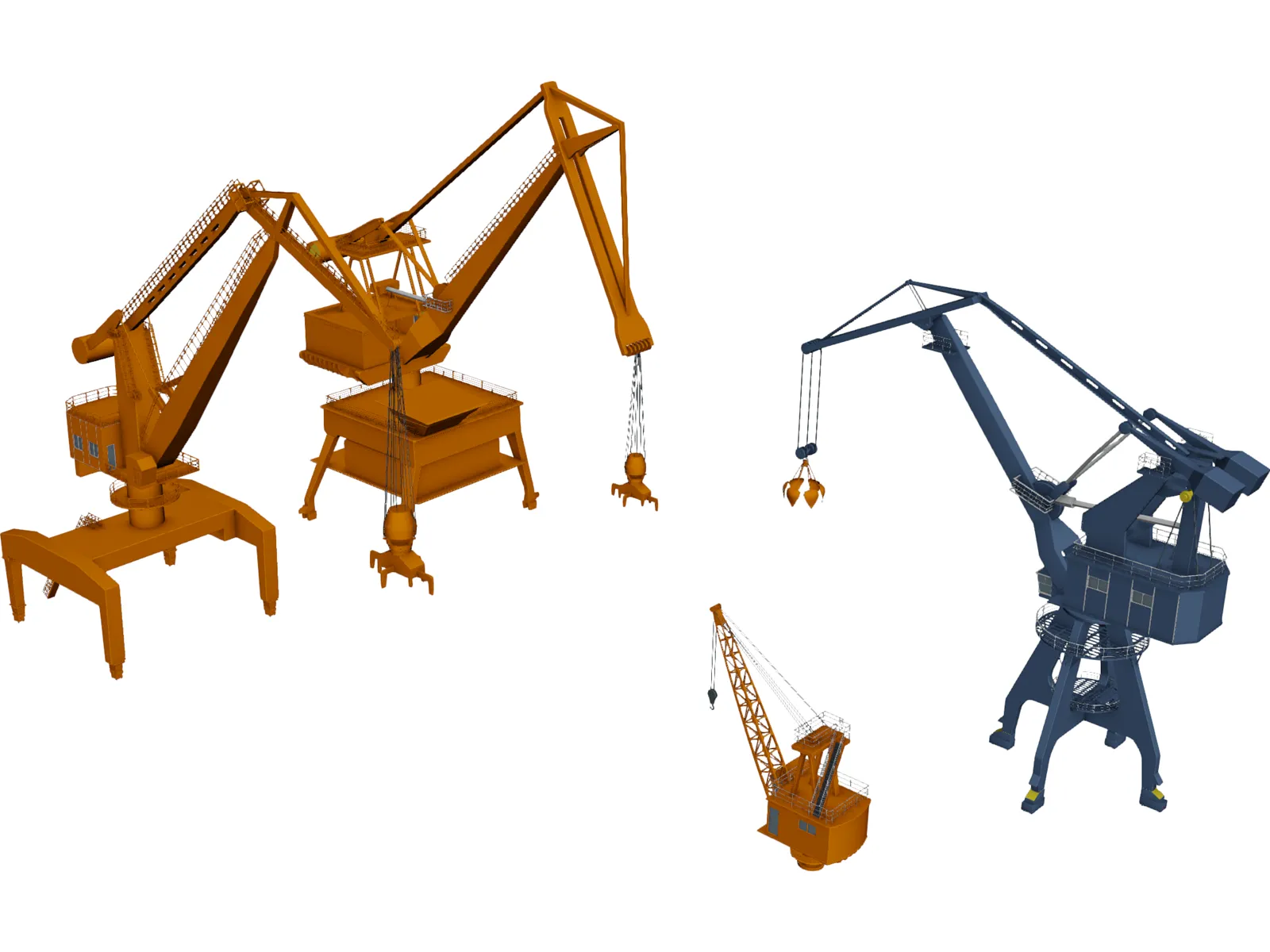 Port Handling Cranes 3D Model