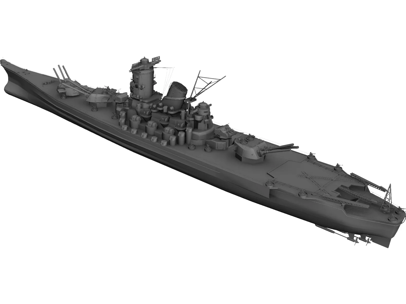 Yamato Battleship 3D Model