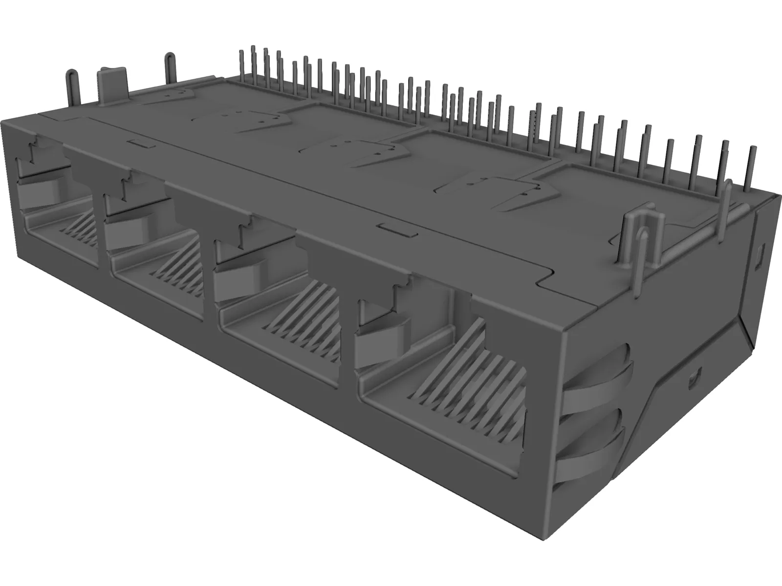 RJ-45 Connector 1x4 3D Model