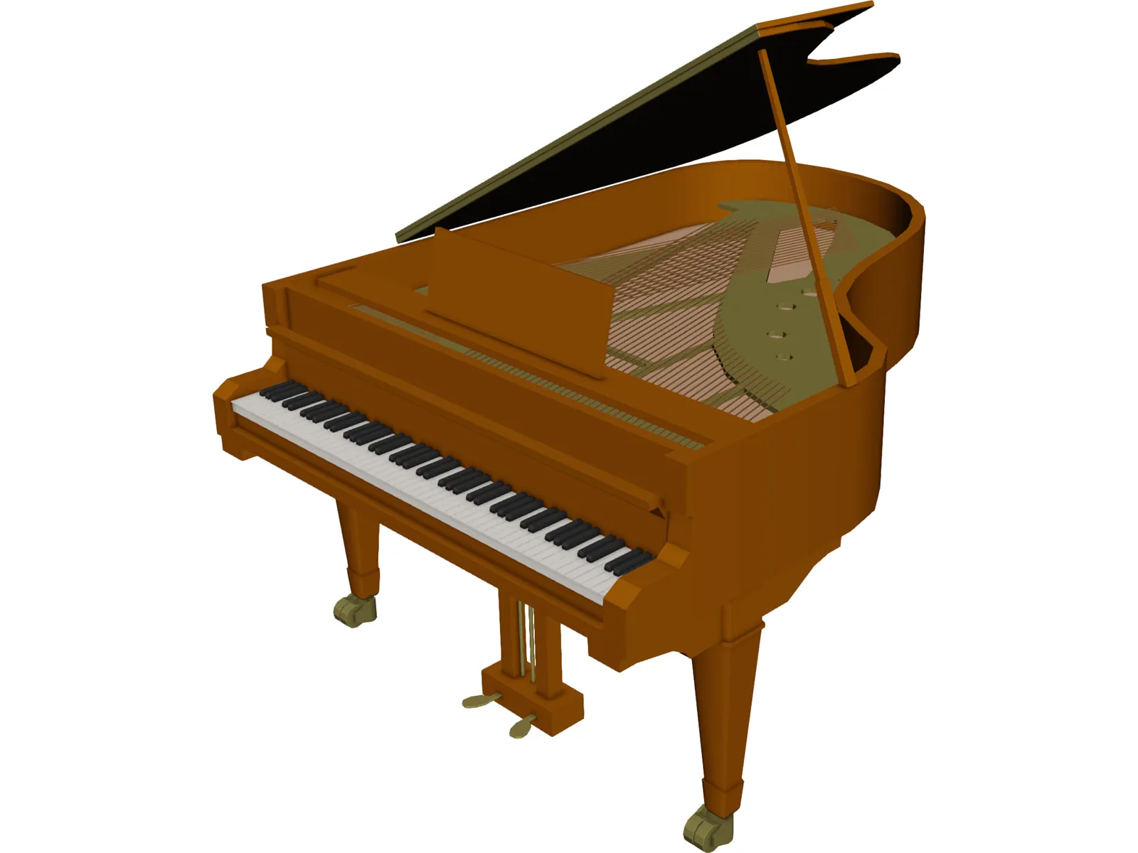 Grand Piano 3D Model - 3DCADBrowser