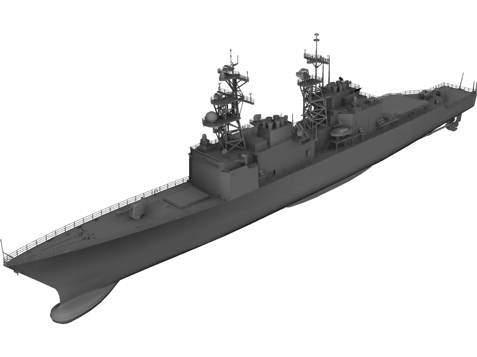 DD-963 Spruance Class Destroyer 3D Model